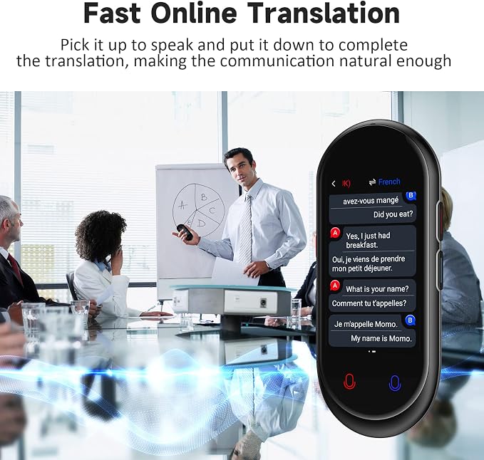 Language Translator Device, Portable Translator No WiFi Needed, Offline Voice Photo Translation, 150 Languages Supported, High Accuracy VORMOR Translator for Travel Business Learning (Black)
