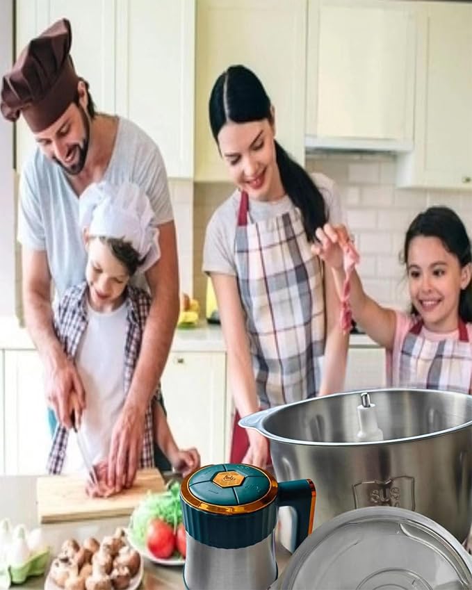 5L Electric Meat Grinder and Chopper, 500W Stainless Steel Processor with 5 Speeds, 6 Blades, Safety Lock, Overheat Protection, for Meat, Vegetables, Garlic, Nuts and Purees