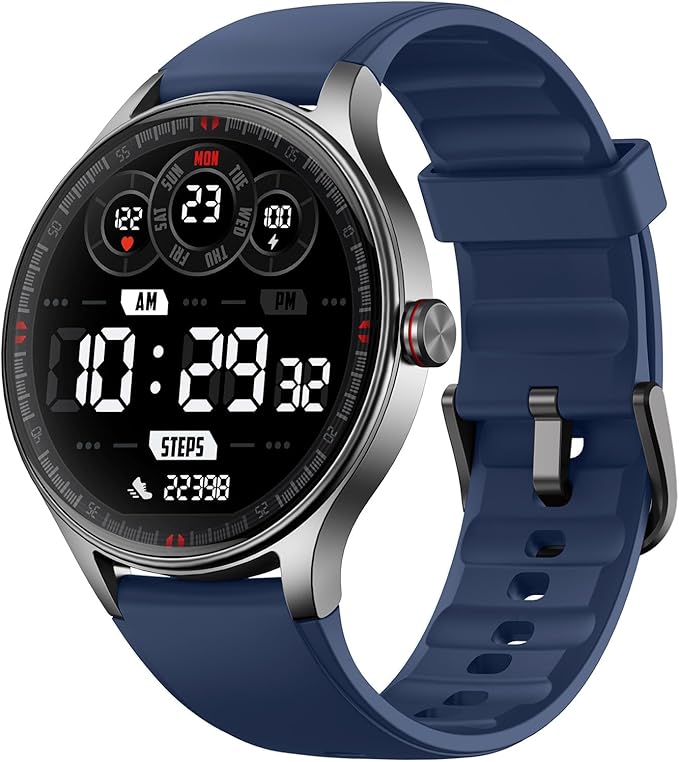 Fitpolo Smart Watch for Men Women Android iPhone, 1.27'' HD Fitness Tracker with Bluetooth Call & Answer, IP68 Waterproof, Heart Rate/SpO2/Sleep Monitor, Built-in AI Voice, 105+ Sports Modes (Blue)