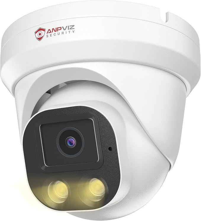 Anpviz 4MP PoE IP Camera, Turret Security IP Camera Outdoor Indoor Wired, AI Human Motion Detection, 100FT Smart Dual Light Color Night Vision, Built-in Mic, 2.8mm Lens, NDAA Compliant (U Series)