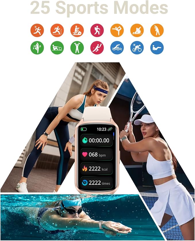 Amzhero Health Fitness Tracker with 24/7 Heart Rate, Blood Oxygen, Blood Pressure, Sleep Tracker, 5ATM Waterproof Activity Trackers with Step Tracker, Pedometer (S & L Bands Included)