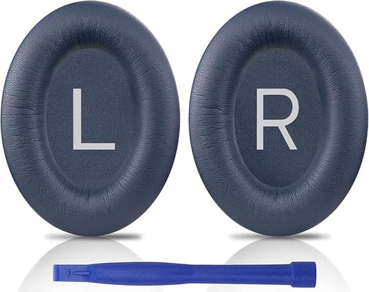 SOULWIT Earpads Replacement for Bose QuietComfort 45 (QC45)/QuietComfort SE (QC SE)/Quiet Comfort Wireless Over-Ear Headphones, Ear Pads Cushions with Softer Protein Leather - Navy Blue