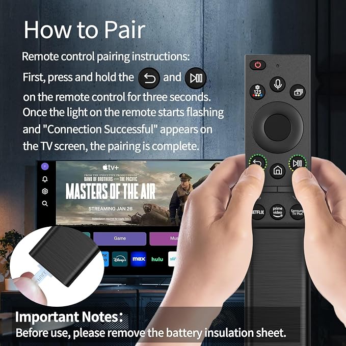 BN59-01357A BN59-01357F BN59-01357P Solar Voice Remote Replacement for Samsung Frame Smart TV Remote with Rechargeable Solar Cell