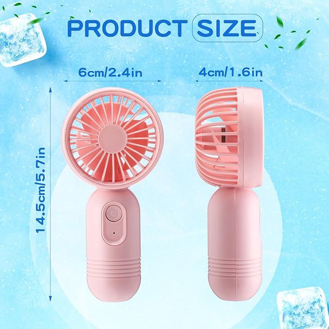 Rossesay 6 Pcs Mini Portable Fan Bulk Cute Handheld Lightweight Small Little Personal Hand Eyelash Fan 3 Speeds USB Rechargeable for Women Men Indoor Outdoor Makeup Travel (Pink and Purple)