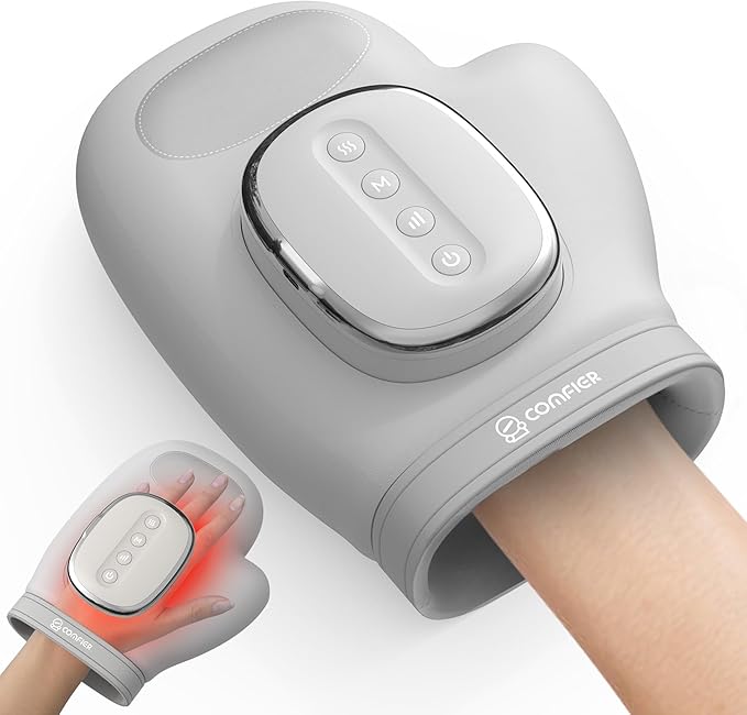 COMFIER [2026 Gift for Men,Women,Cordless Hand Massager for Arthritis and Carpal Tunnel, Updated Bigger Electric Hand Massager with Heat and Compression,Wrist, Finger Massage
