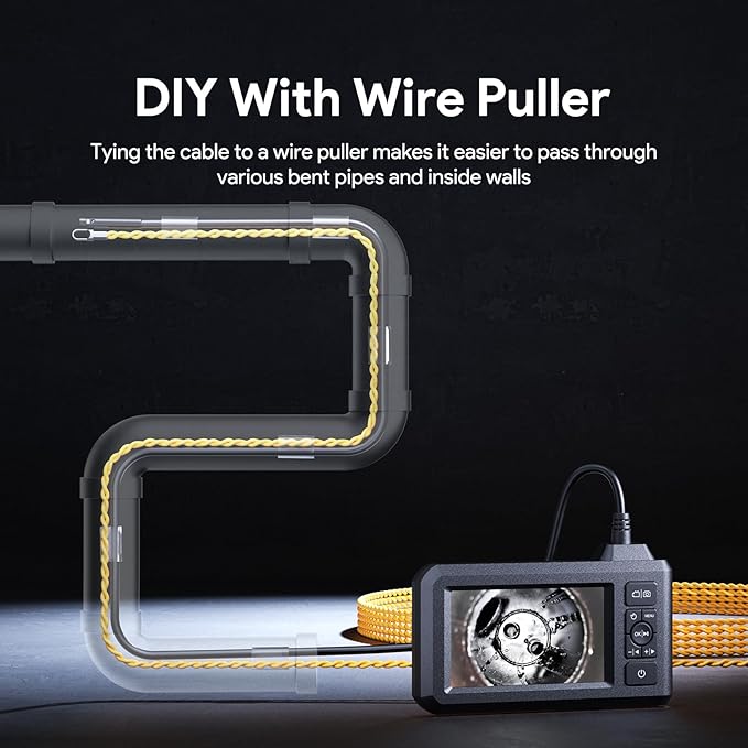 DEPSTECH Inspection Endoscope Camera with Light: Dual Lens 1080P Borescope with 4.3" IPS Screen & 16.5FT Snake Cable, Industrial Waterproof Video Automotive Tools for Sewer, HVAC, Plumbing, Mechanic