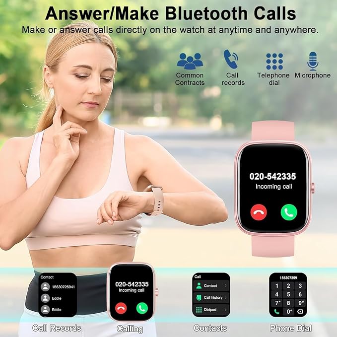 Smart Watch 2026 NEW 1.91" Smartwatch for Men Women(Answer/Make Call),Fitness Watch with 110+ Sport Modes, Reloj Inteligente with Sleep Monitor/Heart Rate/Step/Calories/IP68,for Android iOS, Gold Pink