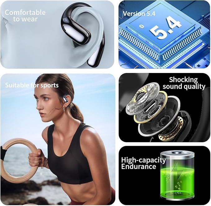 AI Language Translator Earbuds, Translation Earbuds Real Time, 3-in-1 Earbud Translator 144 Languages & Accents, Translation Headphones Fit iOS & Android for Travel Business Learning (A38 White)