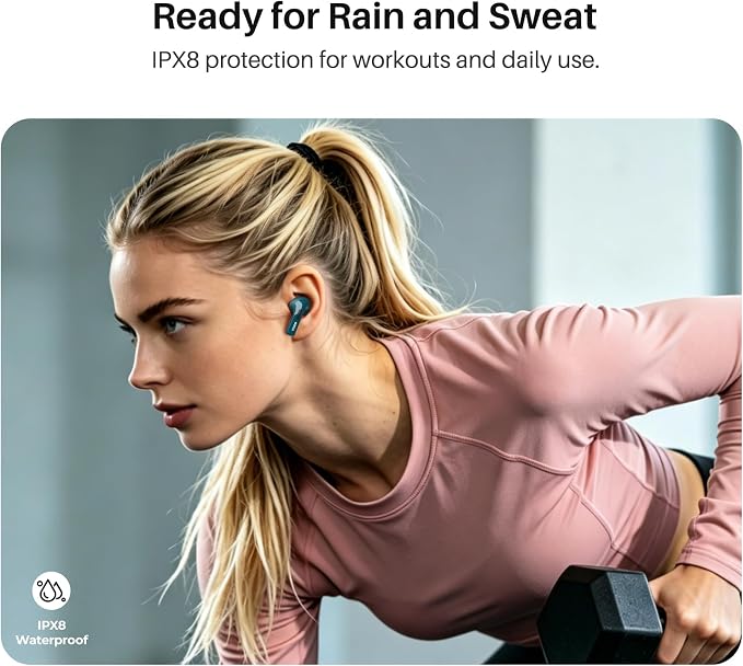 TOZO T20 Wireless Earbuds, Bluetooth 5.3 Headphones with 97H Playtime, IPX8 Waterproof, Dual Mic ENC Call Noise Cancelling, Deep Bass Sound, LED Display, Wireless Charging Case