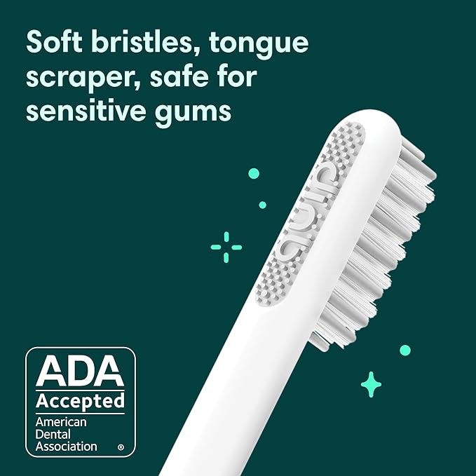 Quip Sonic Toothbrush for Adults with Timer - Includes Extra Brush Head and Travel Cover Mount - Electric, Soft Bristle Refill Head, Metal Handle, 3 Month Battery Life - Travel Toothbrush - Indigo