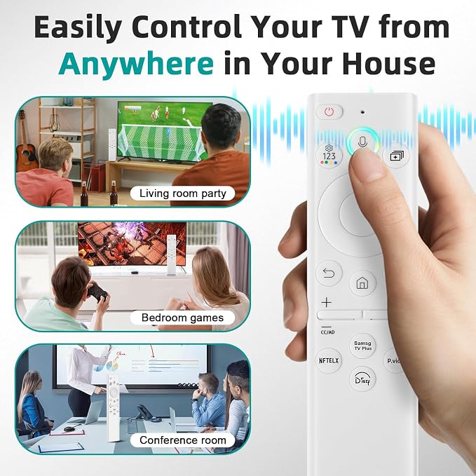 BN59-01391A Solar Voice Remote for Samsung Frame TV Remote Replacement with Voice Search, Apps and Solar Charging for Samsung 2021-2025 Neo LED Smart 4K Ultra HD TV, 4 Shortcut Buttons