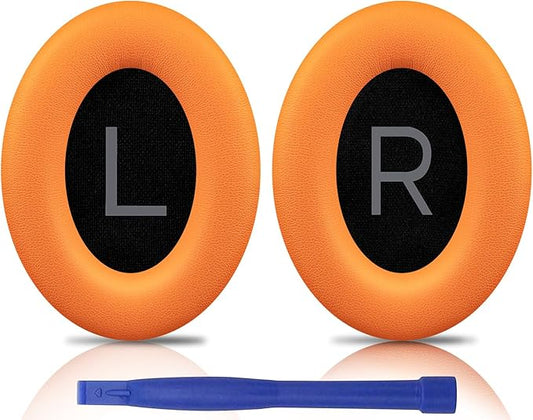SOULWIT Earpads Replacement for Bose QuietComfort 45 (QC45)/QuietComfort SE (QC SE)/Quiet Comfort Wireless Over-Ear Headphones, Ear Pads Cushions with Softer Protein Leather - Orange