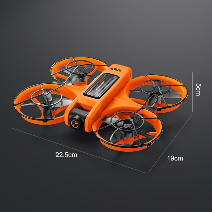 Drone With Large Screen Remote Control (4.92in) , Mini Airplane with Dual Cameras, 2 Batteries, 360° Flips, Full Propeller Guard Protection for Anti-Collision, Brushless Motor, Hovering, Quadcopter with Optical Flow Positioning, RC Helicopter for Adult...