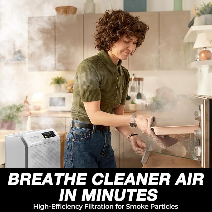 Air Purifiers for Home Large Room, Cover Up to 2,330 Ft² with True HEPA Filter & Washable Pre-Filter, Sleep Mode, PM2.5 Air Quality Monitor, Air Purifier for Bedroom, Pet Hair, Dust, Smoke, White