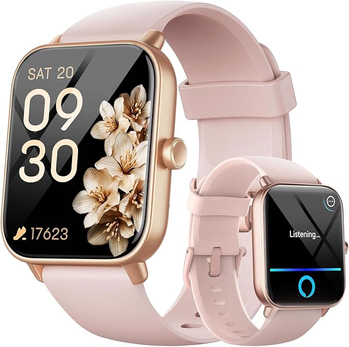 Smart Watches for Women, 1.8" HD Smart Watch (Answer/Make Call) for iPhone/Android, Alexa Bulit-in, Fitness Watch with Sleep/Health Monitor, Watches for Women with 120 Sport Mode, 3ATM Waterproof ﻿