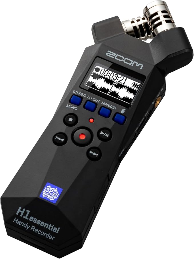 Zoom H1 Essential Handheld Recorder for Musicians, Podcasters & Filmmakers with Stereo Microphones, 32-Bit Float, USB Microphone Mode