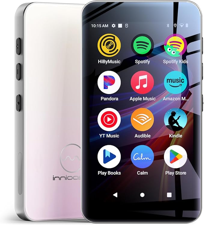 innioasis G5 MP3 Player with Bluetooth and WiFi, 160GB Player with Spotify, Spotify Kids, Pandora, Play Store, Parental Manager App, Calm, 4" HD Full Touch Screen MP4 Music Player for Kids (White)