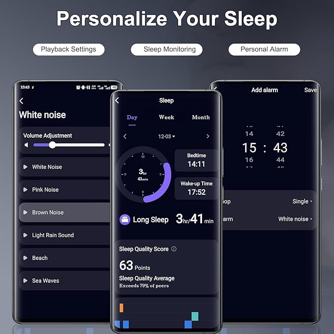 Sleep Earbuds Bluetooth 6.0 in Ear, 2026 New Mini Sleep Headphones with Sleep Monitor and APP, Sleepbuds for Side Sleepers, 48H Playtime Sleep Earphones with Personal Alarm/Small Earplugs, Black