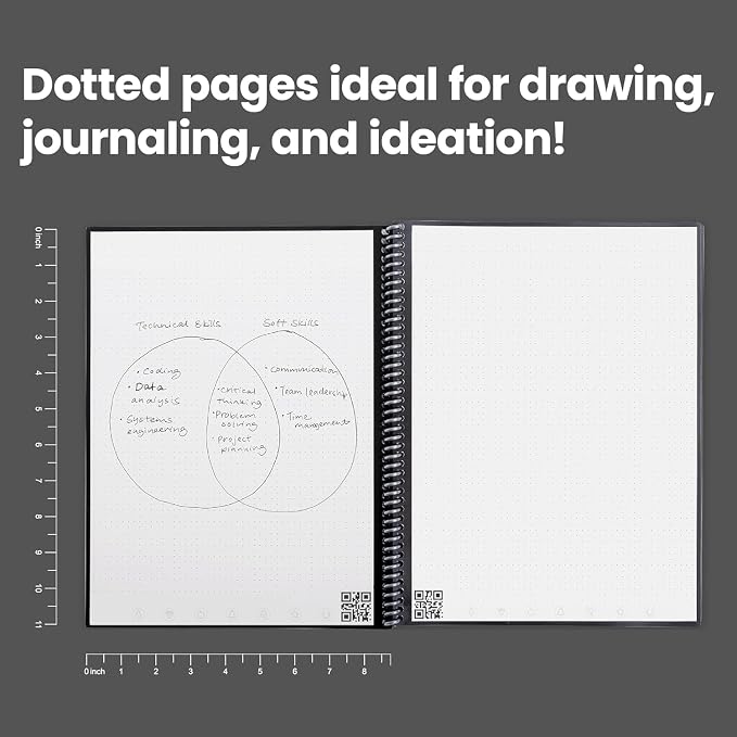 Rocketbook Core Reusable Spiral Notebook, Letter Size 8.5x11, Camo - Dotted Pages, App-Connected, Erasable, Durable Cover, Ideal for School, Work, and Creative Projects