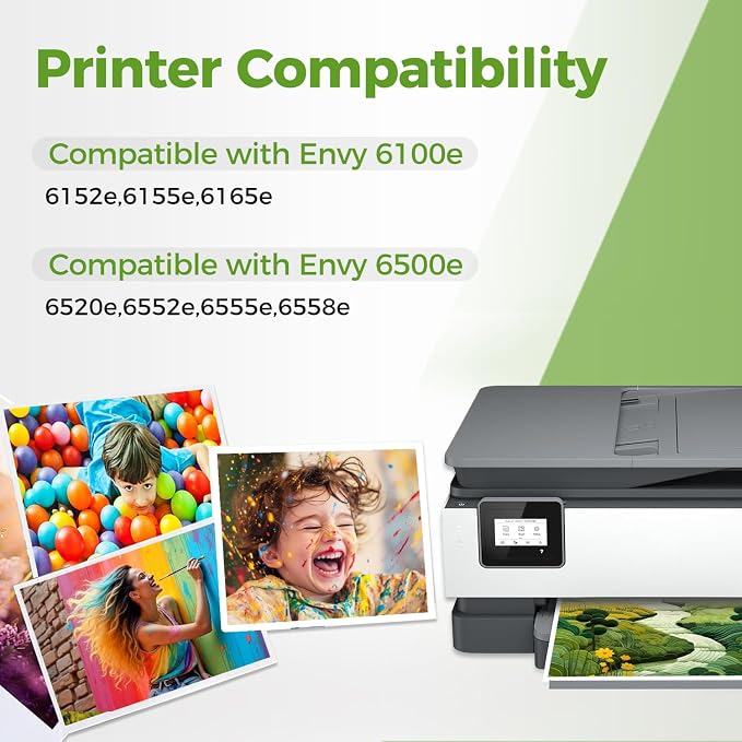 68XL 68 XL Ink Cartridges to 6155e 6100e 6555e Printer Ink Replacement for HP 68e HP68 to Envy 6500e 6152e 6165e 6552e 6558e 6110e 6130e 6131e 6530e 6531e 6532e 6132e 6520e (Black Color Combo 2-Pack)