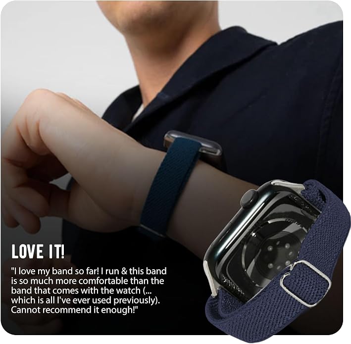 Braxley Bands for Apple Watches - Stretchy and Washable - Adjustable with Apple Watch Bands for Women & Men - Compatible with Apple Watch Series SE Ultra 9 8 7 6 5 4 3 2 1
