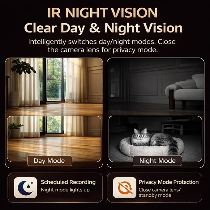 Robot Camera on Wheels,1080P Movable Indoor Camera with Remote Interaction, 2 Way Talk, Night Vision, Motion Detection, Auto Recharge, APP Control Home Security Cam for Pet, Elderly, Baby