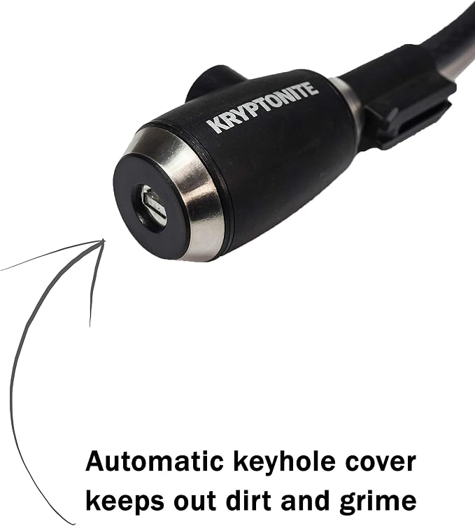 Kryptonite KryptoFlex Bike Lock Cable, 2FT/6FT/10FT Long 12mm Thick Heavy Duty Braided Steel Cable Anti-Theft Security Lock for Outdoor Equipment, Combination/Key Bike Lock