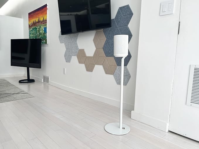 ynVISION.DESIGN Fixed Height Floor Stands Compatible with Sonos Era 100, Era 100 SL, Era 300 Speakers - Surround Sound Speaker Stands with Cable Management, Sleek and Secure, 28.2" w/o Speaker, 2 Pack