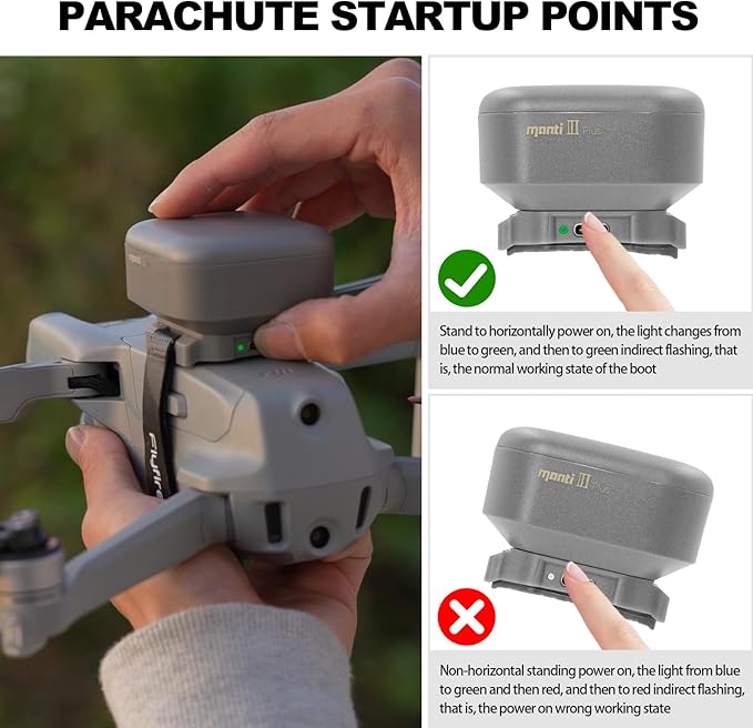 Manti 3 Plus UAV Flight Safety Guard, 2024 Upgraded Big Auto Umbrella, Drone Parachute for DJI Mavic 3/Mavic 3 Classic/Mavic 3 Cine/Mavic 3 Pro/Mavic 3E/Mavic 3T/Air 3/Air 2/Air2s/Mavic Pro/Mavic 2, Quick Reaction, General perpose