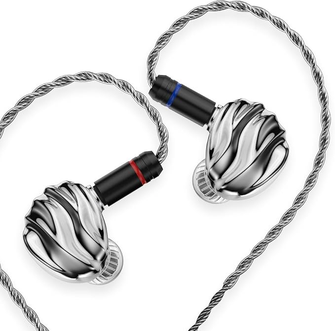 TRN Shell 3DD+1 Planar Hybrid IEM Earphones, HiFi Wired Earbuds | In Ear Monitor, Balanced Sound, Tunable Nozzles, Clear Vocals, for Singers, Musicians and Audiophiles, Detachable 2-pin Cable