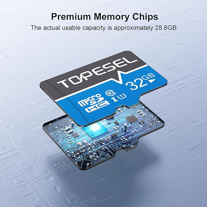 TOPESEL 32GB(The Actual Usable Capacity is 28.8GB) Micro SD Card 2 Pack Memory Cards MicroSDHC UHS-I TF Card Class 10(32GB 2Pack)