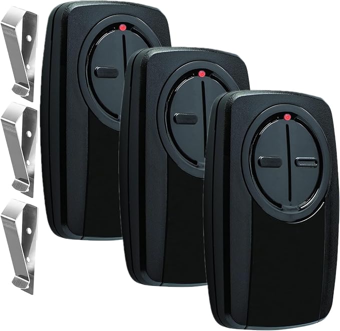 380UT Chamberlain klik5u-bk2 klik3u-bk Garage Door Opener Remote Clicker, 375UT Universal Garage Door Remote for Lift Master Craftsman Genie, Dip Switch (Black 3PC)