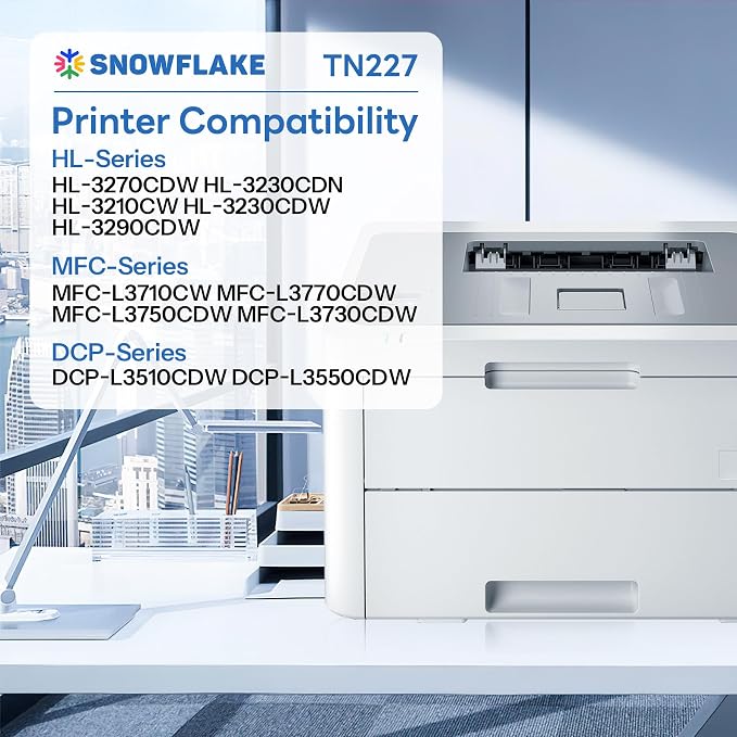 TN227 TN-227 C/M/Y High Yield Toner Cartridge Compatible TN-227 Cyan Magenta Yellow Replacement for Brother TN-227 TN227 TN-227C/M/Y MFC-L3770CDW MFC-L3710CW Printer (3 Pack).