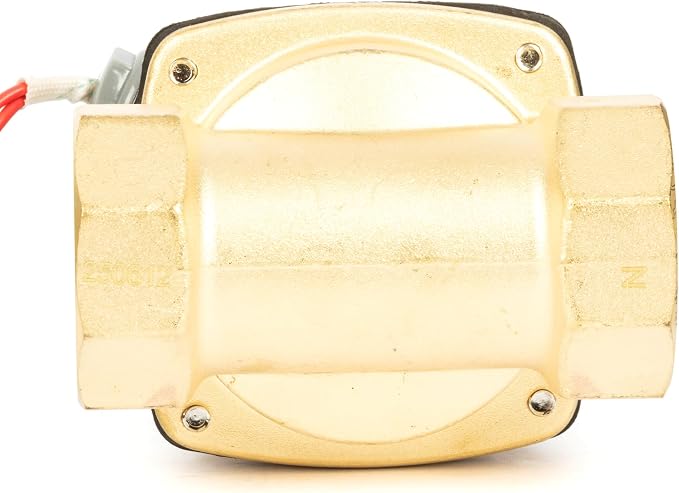 U.S. Solid Smart WiFi Brass Solenoid Valve, 1-1/2", 110V AC, Normally Closed, App Remote Control for Water Systems & Automation
