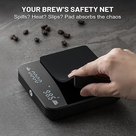 KitchenTour CaféMetric Coffee Scale with Timer 0.1g/2000g - Precision Small Scale for Espresso & Pour Over - Mini Scale with LED Display AAA Battery Black