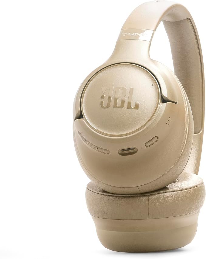 JBL Tune 730BT - Wireless Over-Ear Bluetooth® 6.0 Headphones with Powerful JBL Pure Bass Sound, 2 beamforming mics for Perfect Calls, Up to 76 Hours of Battery Life, & Multi-Point Connection (Beige)