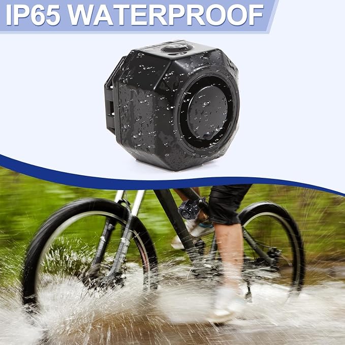 Two Packs Bike Horn Electric Vehicle Alarm Wireless Vibration Alarm System with Motion Sensor Waterproof Rechargeable Antitheft Alarm for Ebikes Bike Scooter