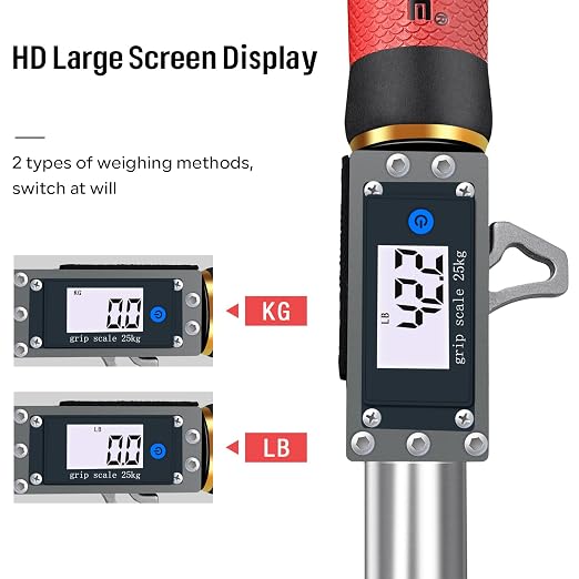 SANLIKE 55LB Digital Fish Gripper Stainless Steel Waterproof Fishing Scale | One-button control, sealed waterproof structure, dual unit switch, no fish injury design for saltwater freshwater angling