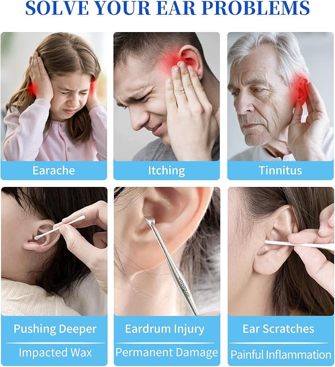 Ear Wax Removal, Ear Cleaner with Camera 500ml Ear Cleaner Kit with HD Display & 4 Pressure Settings, Safe and Effective Ear Flush Kit with Ear Cleaner - Includes Basin, Towel & 16 Tips