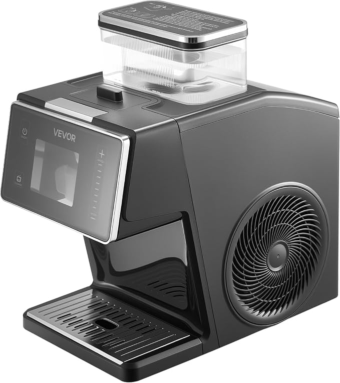 VEVOR Snowflake Ice Machine, 44LBS/24H Snowflake Ice Maker, Ice-Shaver Machine with Stainless Steel Blade, Electric Snow Cone Maker with 0.2 Gal Tank, 60S Fast Pre-Cooling, for Home & Small Gatherings
