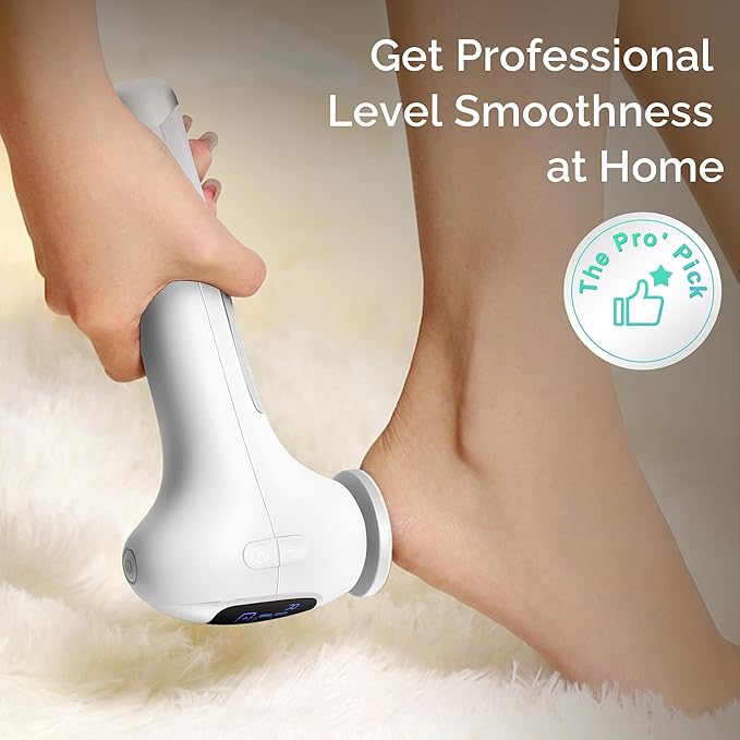 L'UGX Electric Foot Callus Removers with Nail Dust Collecto White