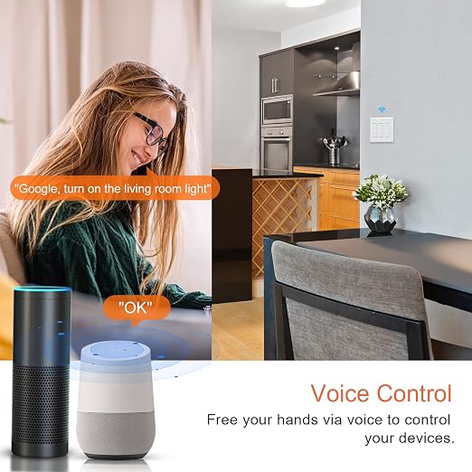 Milfra 3 Gang Smart Light Switch, 2.4GHz WiFi, Alexa & Google Assistant Compatible, Single-Pole, Requires Neutral Wire