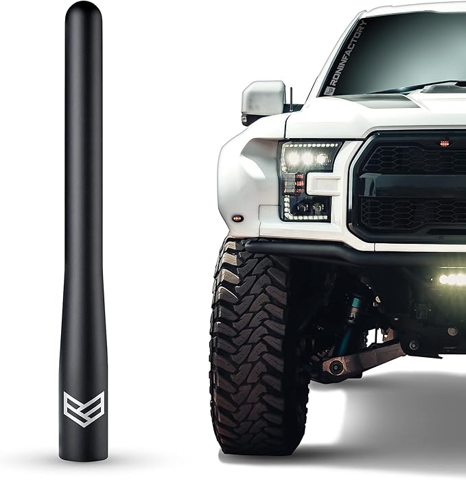 RONIN FACTORY Truck Antenna for Ford F150 F250 F350 Super Duty Raptor Bronco (21-23) Lightning Dodge RAM 1500 Accessories - Anti Theft - Carwash Safe - Short Antenna F150 (4 Inch)