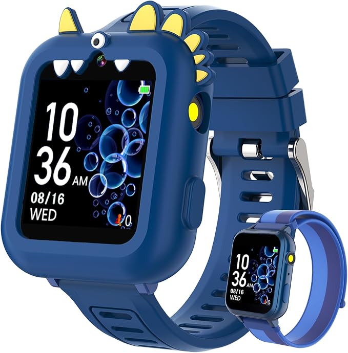 MOFGDNI Smart Watch for Kids with 39 Games Touchscreen Camera Video, Music Player, Pedometer, Calculator, Calendar, Stopwatch, Flashlight, Alarm Clock 12/24 hr, Birthday Gifts Toys for Boys Ages 3-12