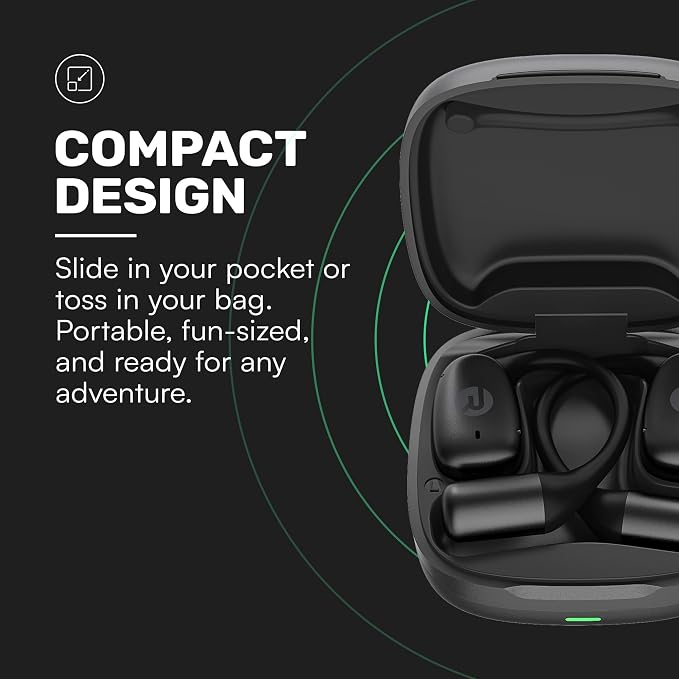 Raycon Essential Open Ear Earbuds – Open Ear Headphones, Earbuds Wireless Bluetooth, Sweat & Water-Resistant Earphones, Running Headphones with Ultra-Lightweight Design, 36 Hours Battery Life (Blue)
