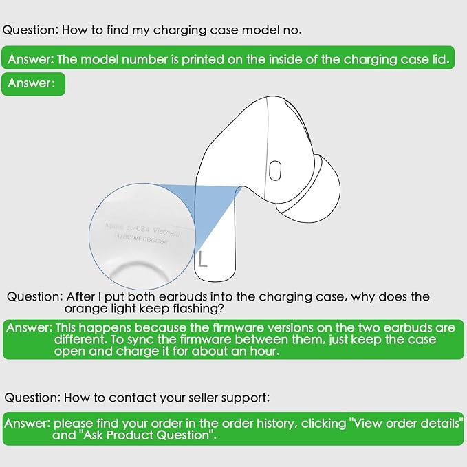 Orignal OEM Single Earbud for Left Apple Airpods Pro 1st Gen Earbud,Left Ear Side Only(A2084)