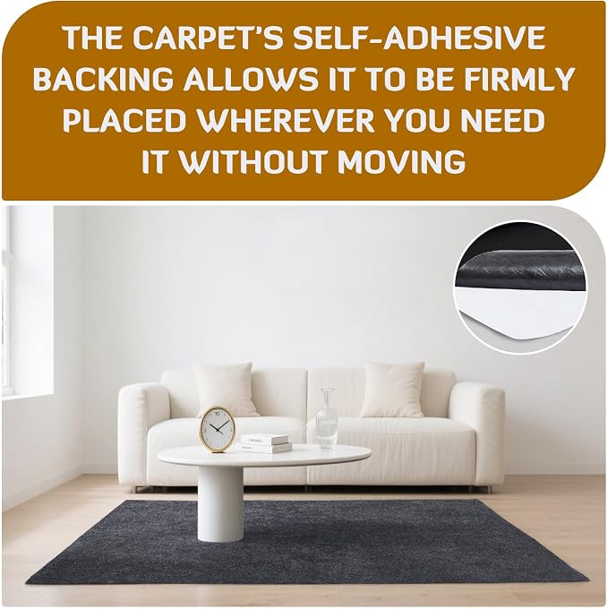 Nuanchu 22 Sq ft 16 x 195 in Gray Underfelt Carpet with Adhesive Back for Speaker Sub Box, Underfelt Carpet for RV, Boat, Marine, Auto, Truck, Car Trunk, Door Liner, Desk