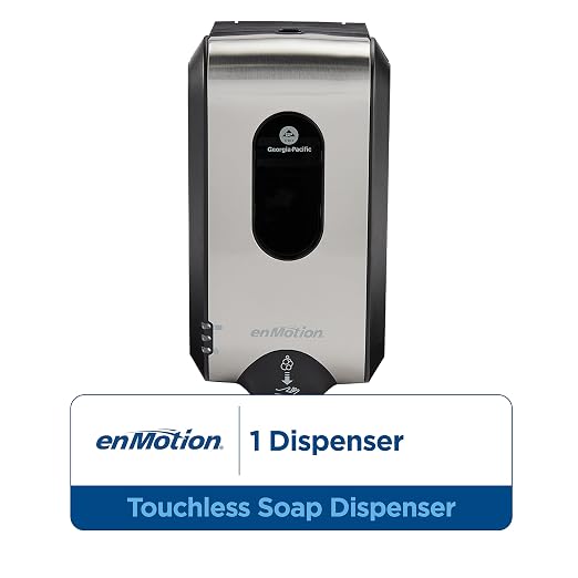 enMotion Georgia‑Pacific (by GP PRO) Gen2 Automated Touchless Soap and Sanitizer Dispenser, Stainless Finish, 52060