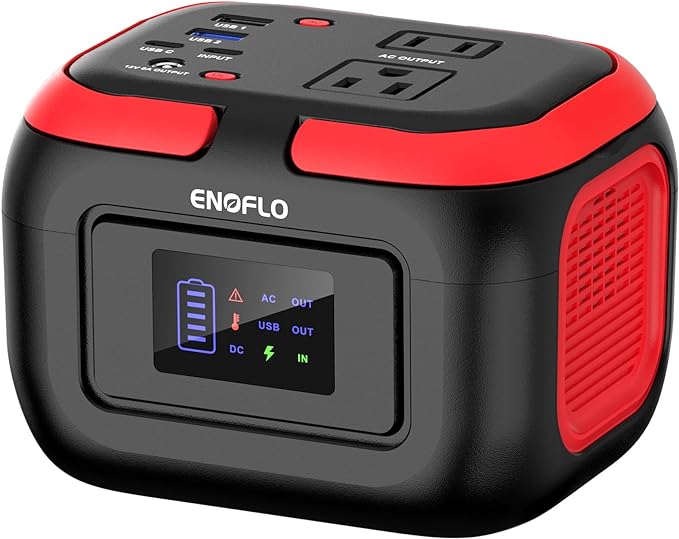 ENOFLO Portable Power Station, 97.68Wh Solar Generator, Lithium Battery Power with 110V AC 120W Peak Socket/DC/USB QC3.0/LED Light for Outdoor Indoor Use Trip Home Backup Emergency