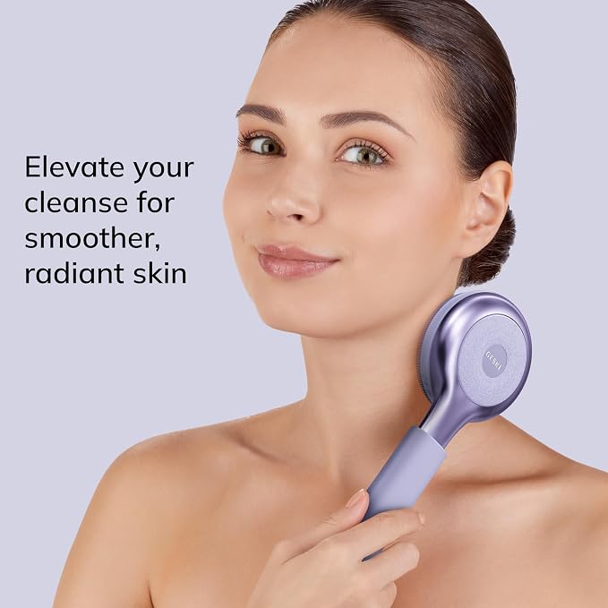 GESKE Sonic Full-Body Brush & Intensive Exfoliator | 8 in 1 | Electric Body Cleansing Brush | With SmartSonic Pulsations | Deep Cleansing, Exfoliation, Massage | Extendable Handle | Rough Skin Remover